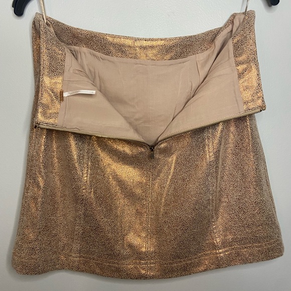 Free People Metallic Mini Skirt Size 8 - Picture 3 of 6